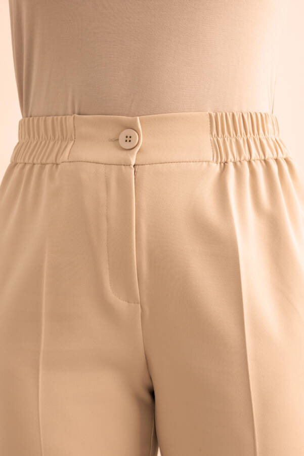 Taş Beli Lastikli Dokuma Pantolon - 6