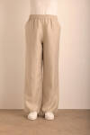 Taş Beli Lastikli Keten Tencel Pantolon - 3
