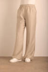 Taş Beli Lastikli Keten Tencel Pantolon - 6