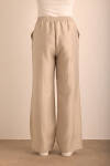 Taş Beli Lastikli Keten Tencel Pantolon - 7