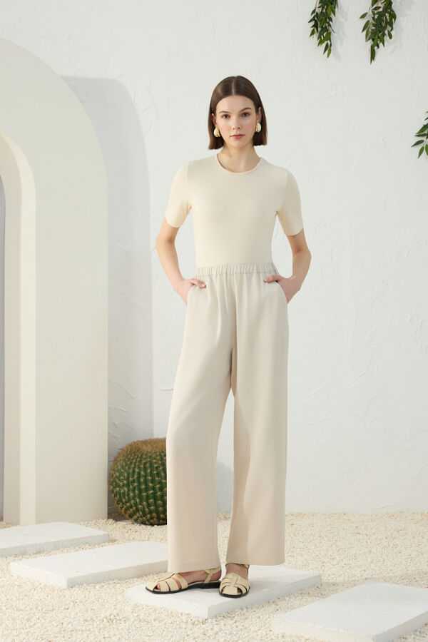 Taş Beli Lastikli Pantolon - 3