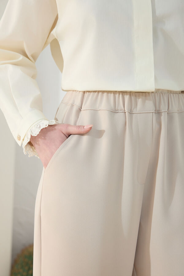 Taş Beli Lastikli Rahat Pantolon - 5