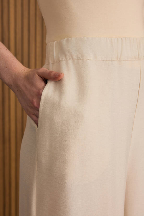 Taş Beli Lastikli Viscon Pantolon Etek - 4