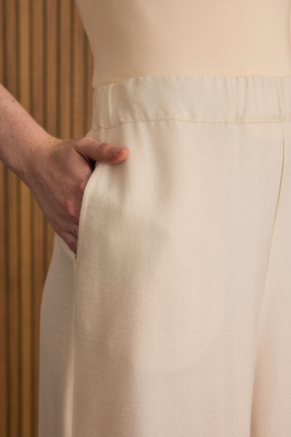 Taş Beli Lastikli Viscon Pantolon Etek - 4