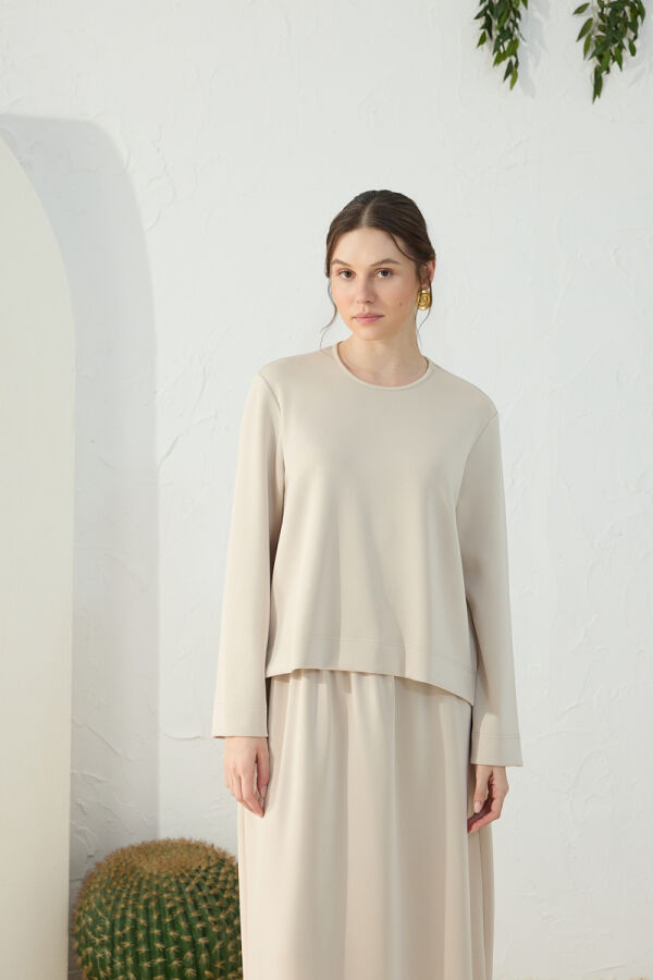 Taş Bisiklet Yaka Örme Bluz - 2