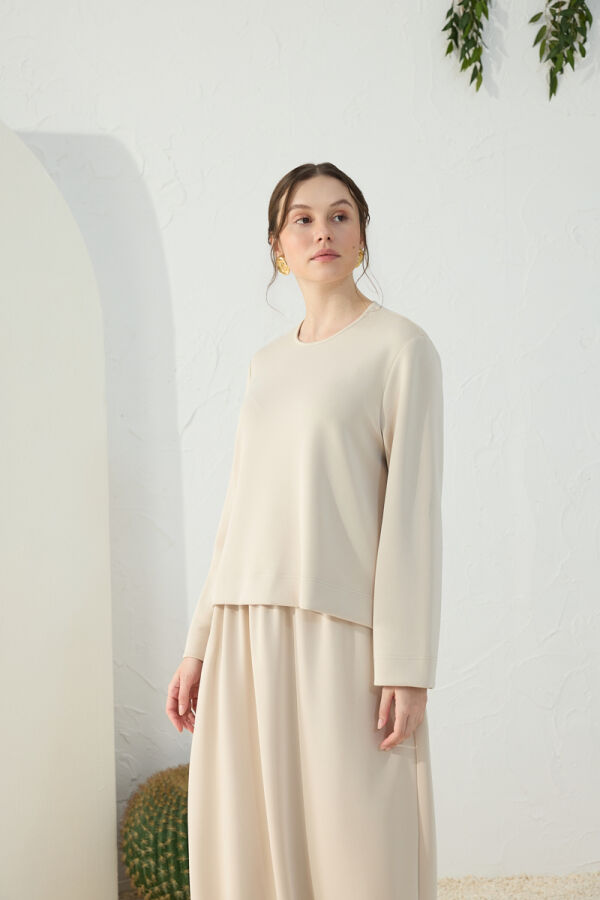 Taş Bisiklet Yaka Örme Bluz - 3