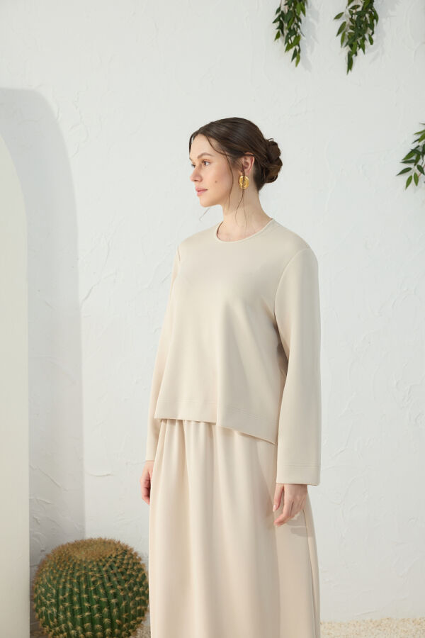 Taş Bisiklet Yaka Örme Bluz - 4