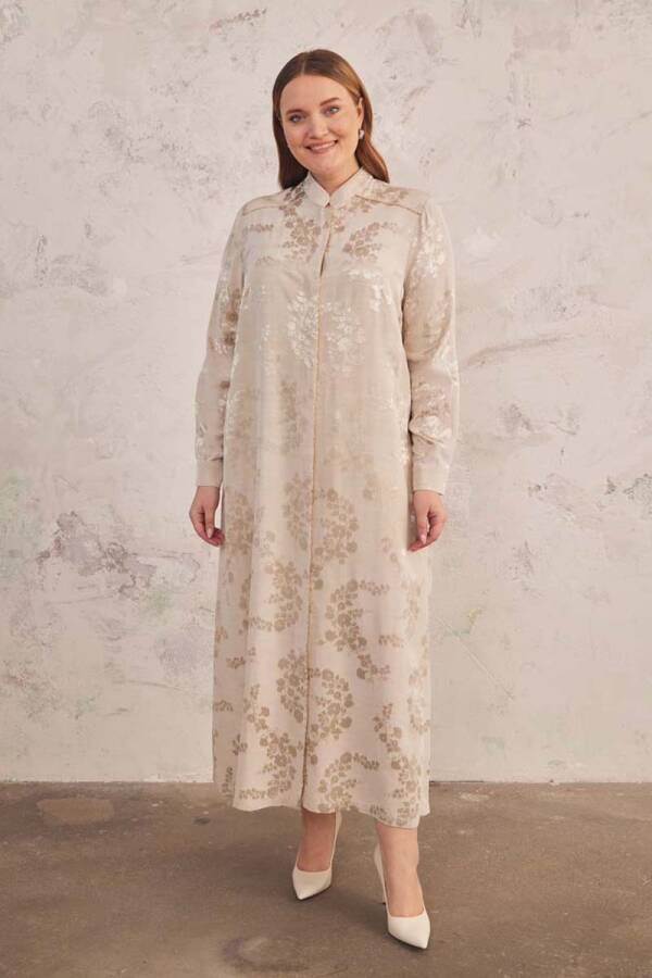 Taş Çiçek Jakrlı Ferace - 1