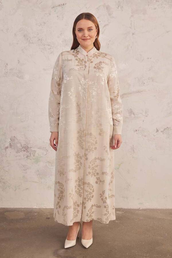 Taş Çiçek Jakrlı Ferace - 2