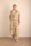 Taş Desenli Keten Pardösü - 6