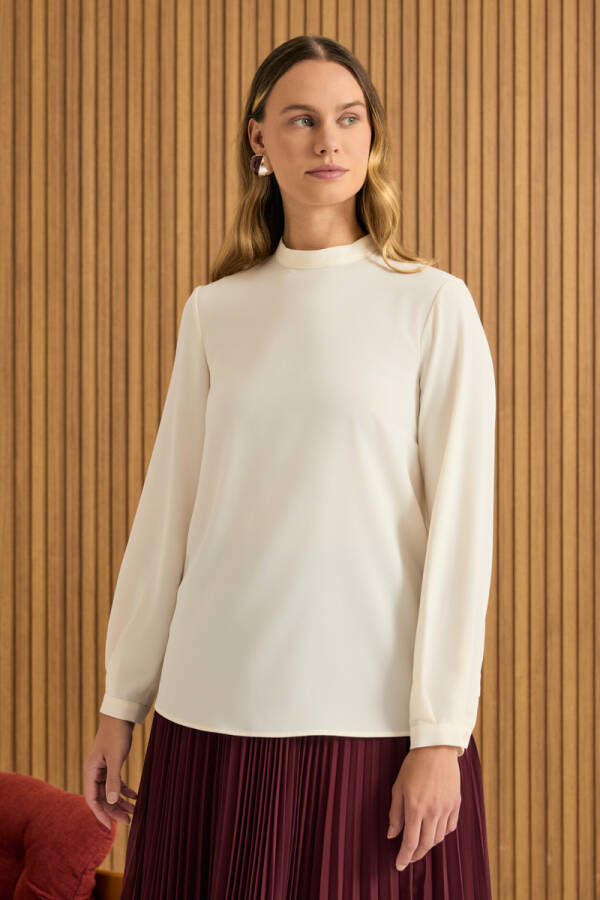 Taş Dik Yaka Bluz - Aker