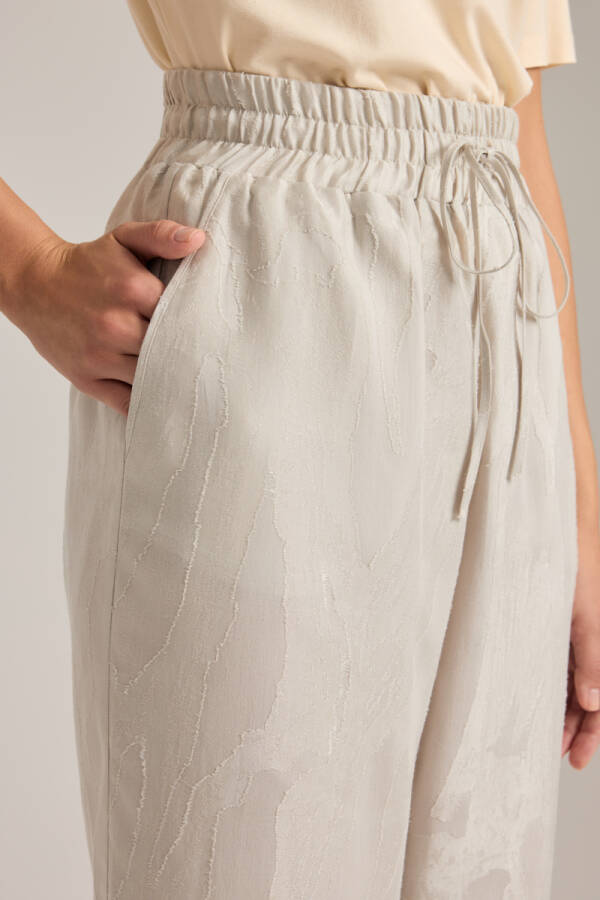 Taş Dokulu Tencel Beli Lastikli Pijama Altı - 5
