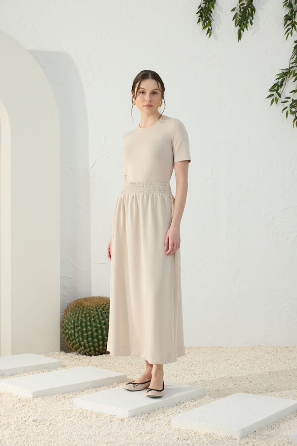 Taş Geniş Lastik Detaylı Etek - 3