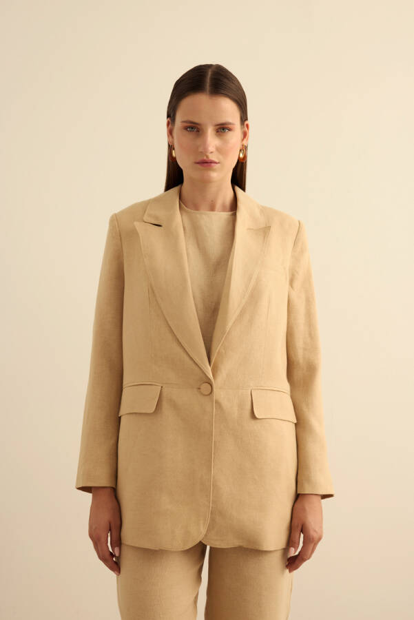 Taş Keten Ceket - 3