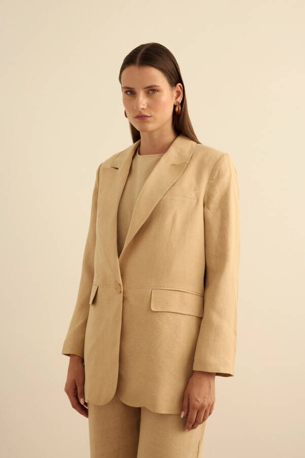 Taş Keten Ceket - 3