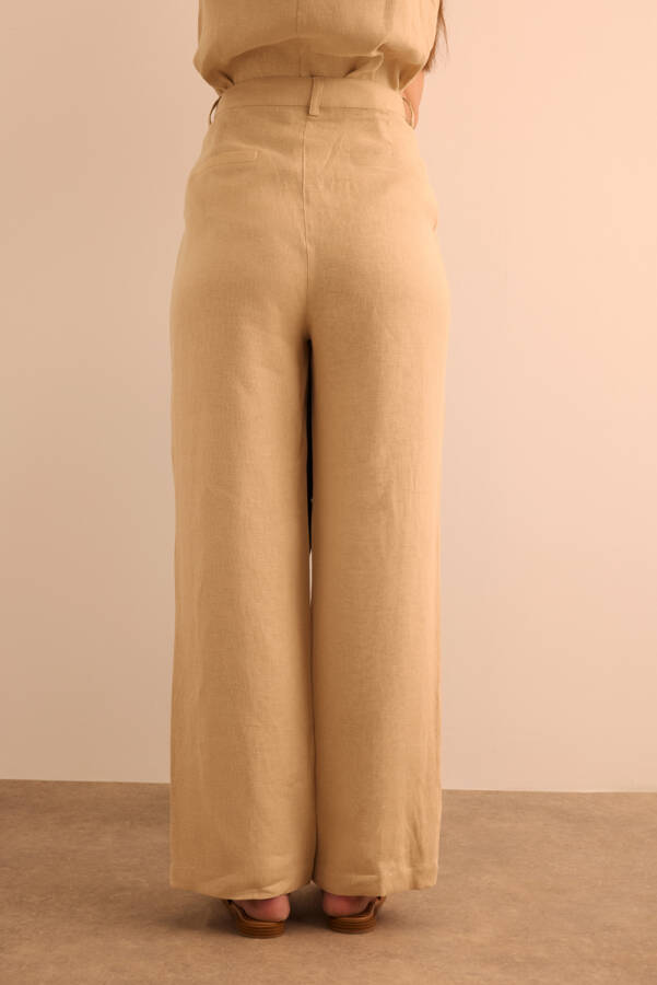Taş Keten Pantolon - 7