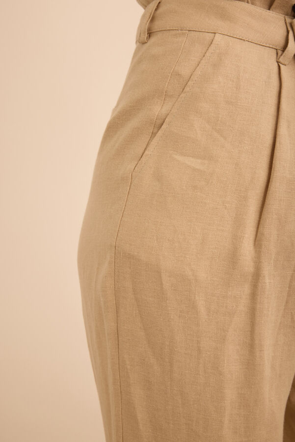 Taş Keten Pantolon - 4