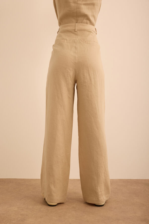 Taş Keten Pantolon - 5