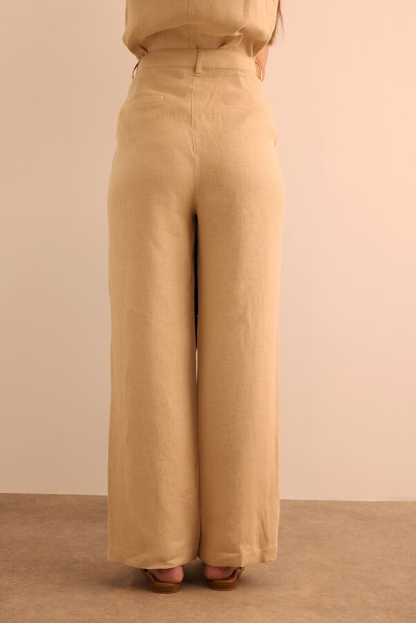 Taş Keten Pantolon - 7