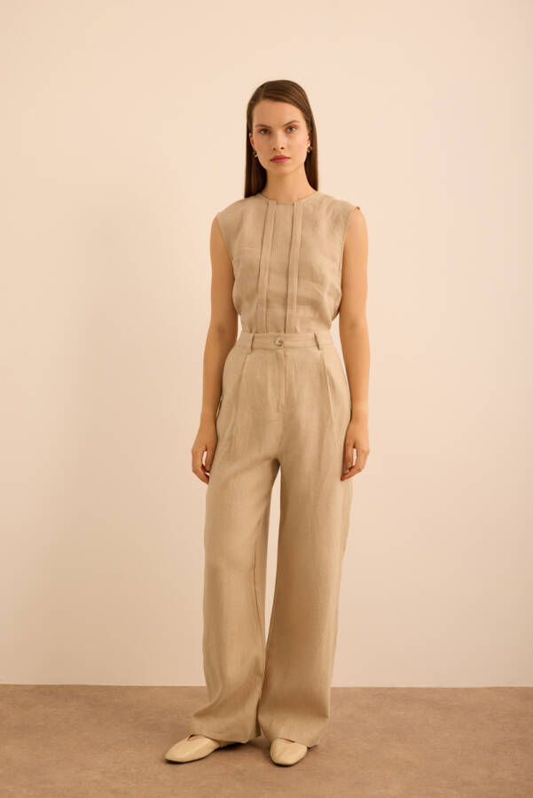 Taş Keten Pantolon - Aker