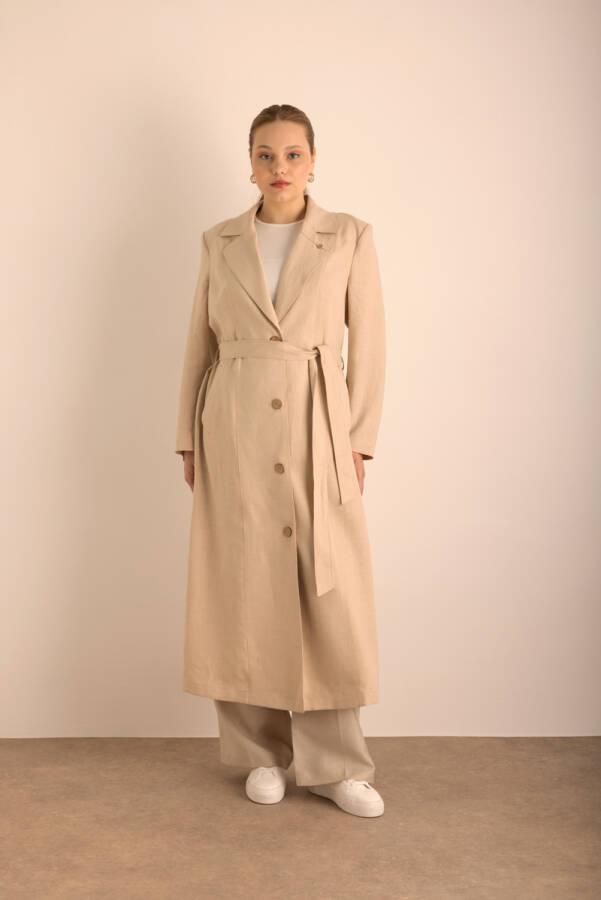 Taş Keten Trenckot - Aker