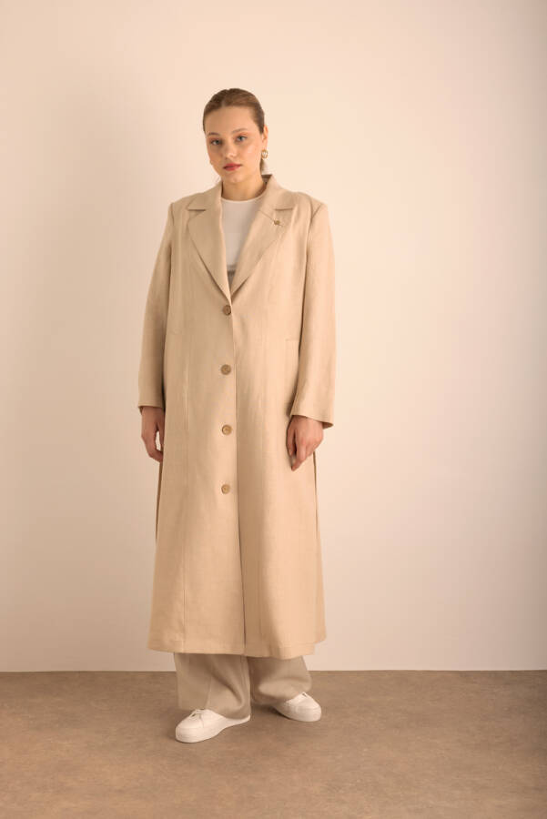 Taş Keten Trenckot - 3