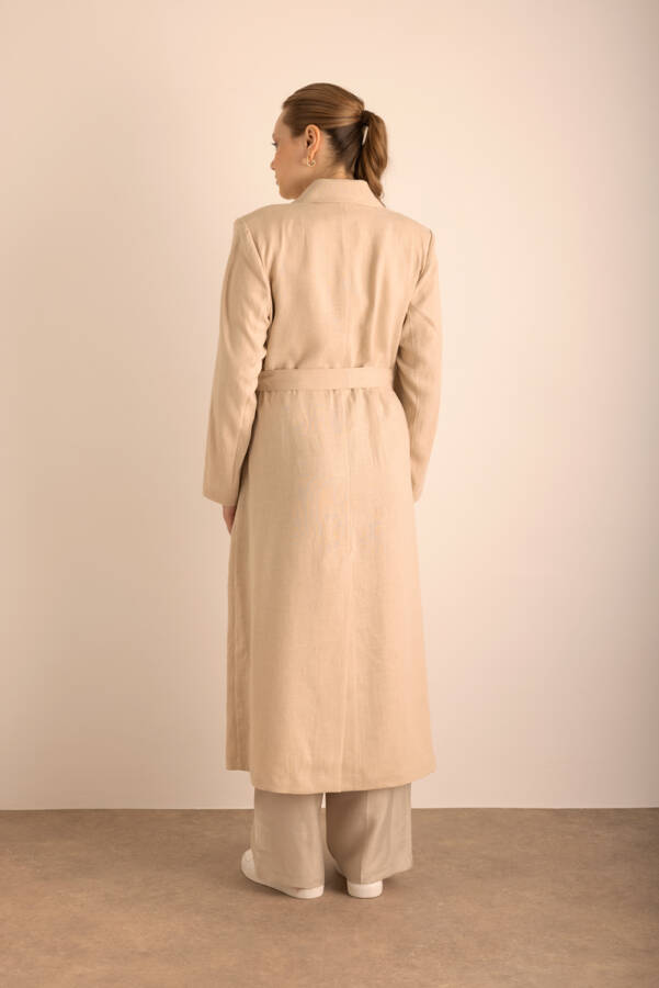 Taş Keten Trenckot - 7