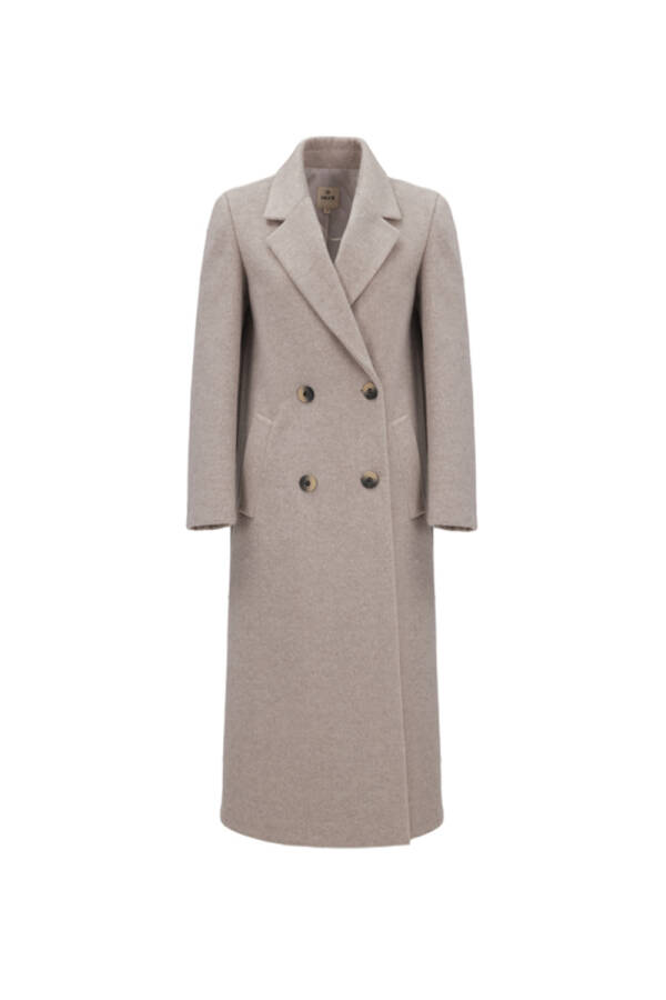 Taş Kruvaze Kapama Kaşe Kaban - 1