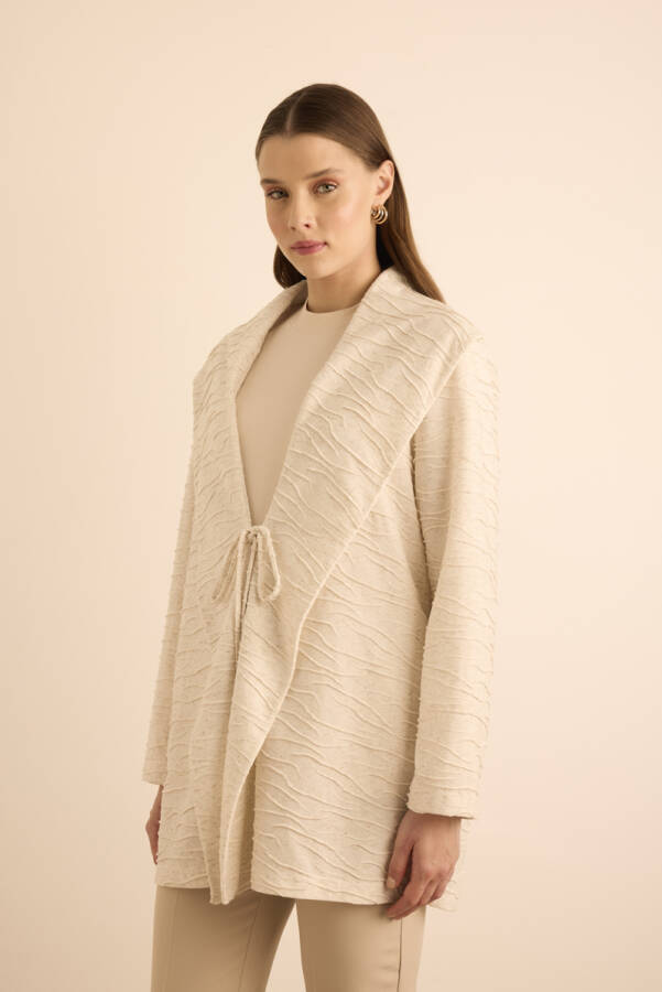 Taş Özel Dokulu Örme Hırka - 4