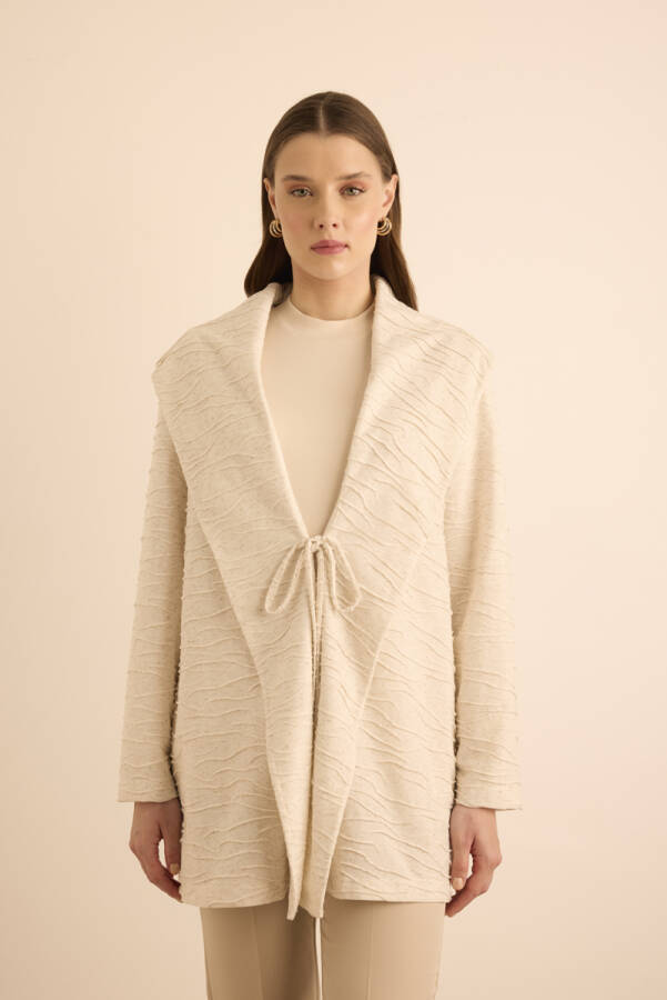 Taş Özel Dokulu Örme Hırka - Aker (1)