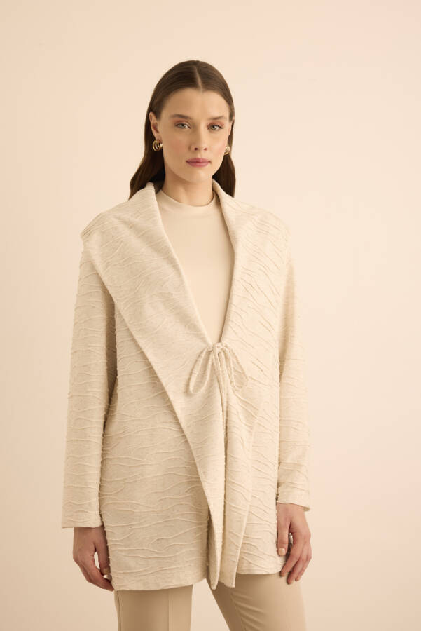 Taş Özel Dokulu Örme Hırka - Aker