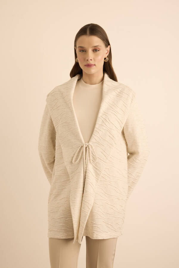 Taş Özel Dokulu Örme Hırka - 3