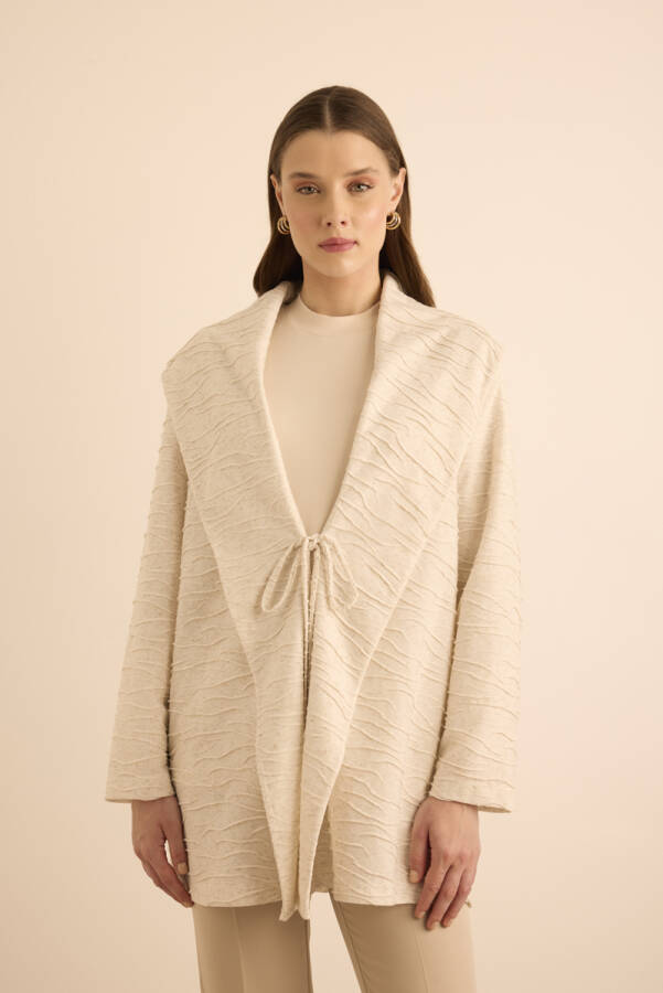 Taş Özel Dokulu Örme Hırka - 5