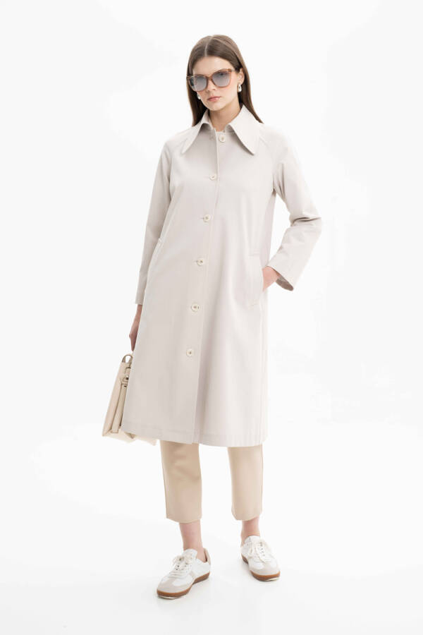 Taş Reglan Kesim Astarlı Trençkot - Aker