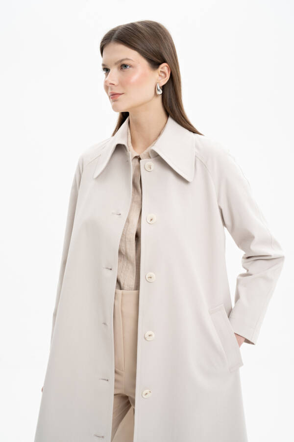 Taş Reglan Kesim Astarlı Trençkot - Aker