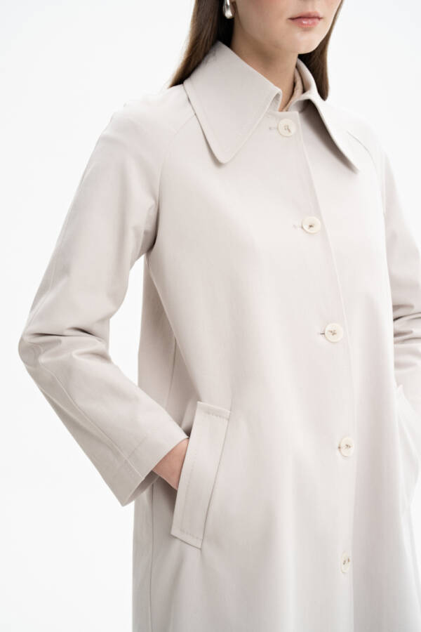 Taş Reglan Kesim Astarlı Trençkot - 5