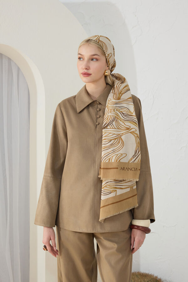 Taş Suet Muz Yaka Bluz - Aker (1)