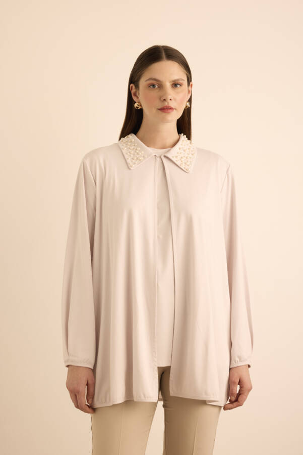 Taş Yakası İnci İşlemeli Tweenset - Aker