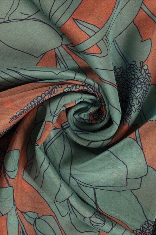 Turkuaz 75X200 İpek Koton Şal - 2