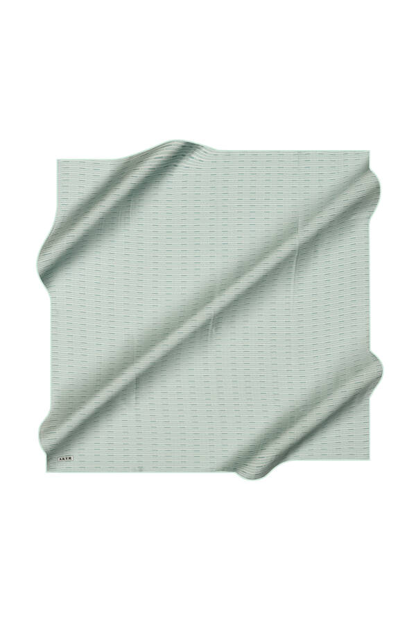 Turkuaz 90X90 İpek Krep Saten Eşarp - 1