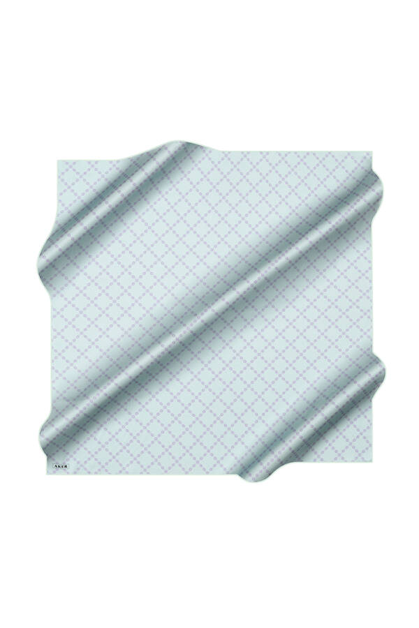 Turkuaz 90X90 İpek Krep Saten Eşarp - 1