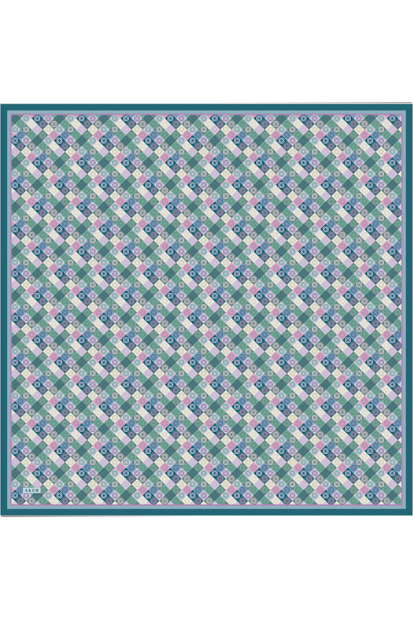 Turkuaz 90X90 İpek Twill Eşarp - Aker