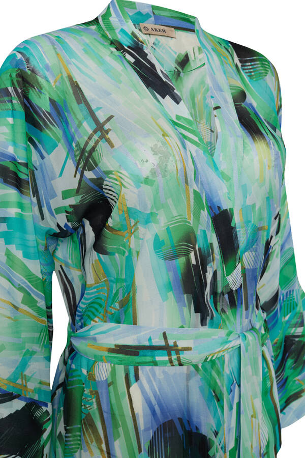 Turkuaz Belden Kuşaklı Pareo - 2