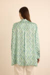 Turkuaz Geometrik Desenli Tunik - 6