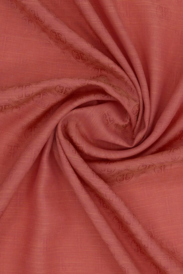 Turuncu 75X190 CM K.Pierre Cardin Logolu İpek Koton Jakar Etol - 2