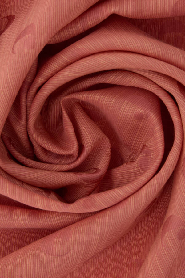 Turuncu 75X200 B. Logolu İpek Koton Jakar Şal - 2