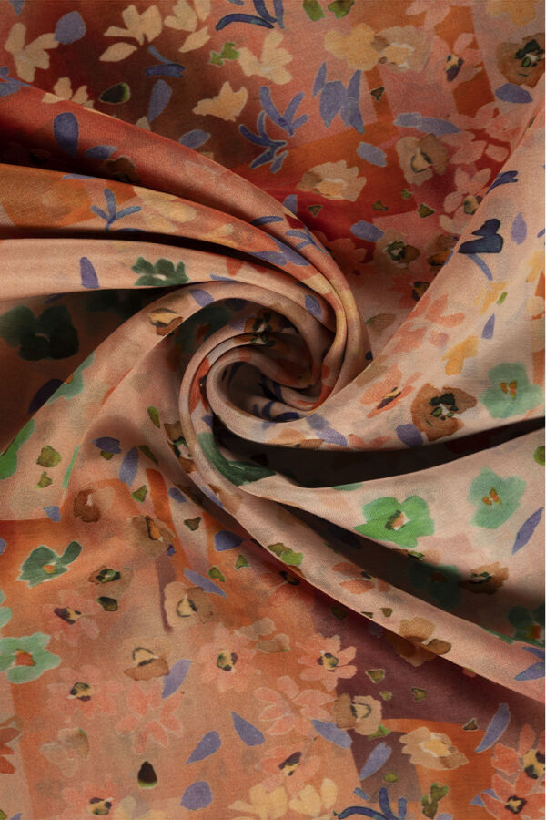 Turuncu 75X200 İpek Koton Şal - 2