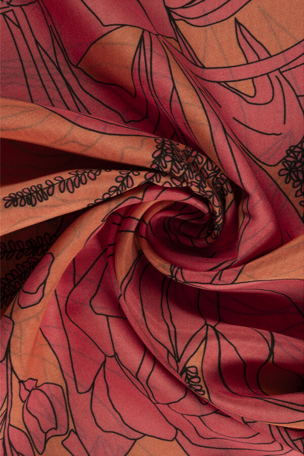 Turuncu 75X200 İpek Koton Şal - 2