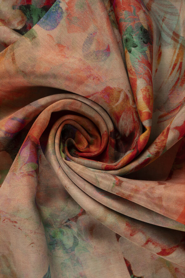 Turuncu 75X200 İpek Koton Şal - 2