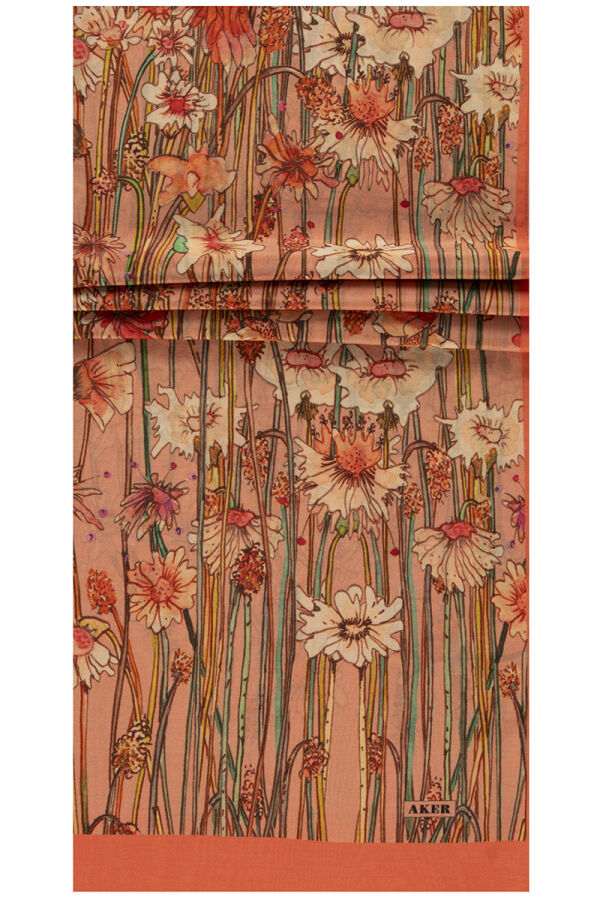 Turuncu 75X200 İpek Koton Şal - 1